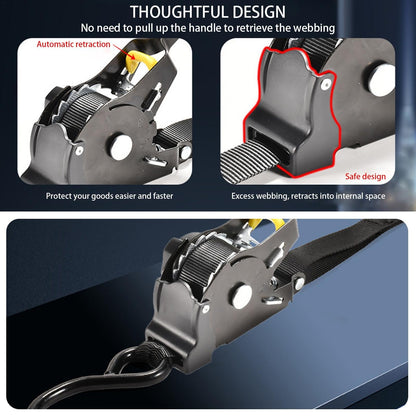Heavy Duty Retractable Ratchet Straps (BUY 2 FREE SHIPPING )