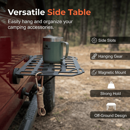 Heavy-Duty Magnetic Vehicle Side Table | Portable Grid Camp Desk