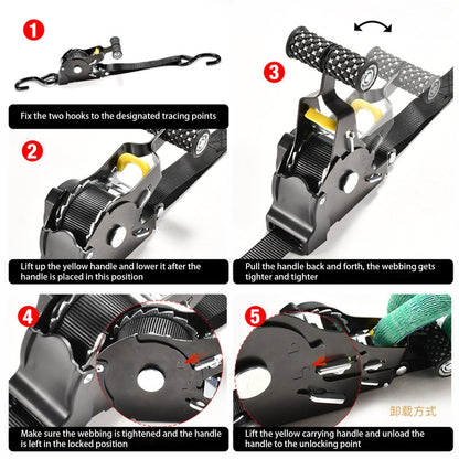 Heavy Duty Retractable Ratchet Straps (BUY 2 FREE SHIPPING )