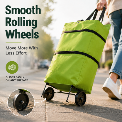 🍂 Fall Sale | 37% OFF – 2-in-1 Foldable Shopping Cart Bag with Wheels