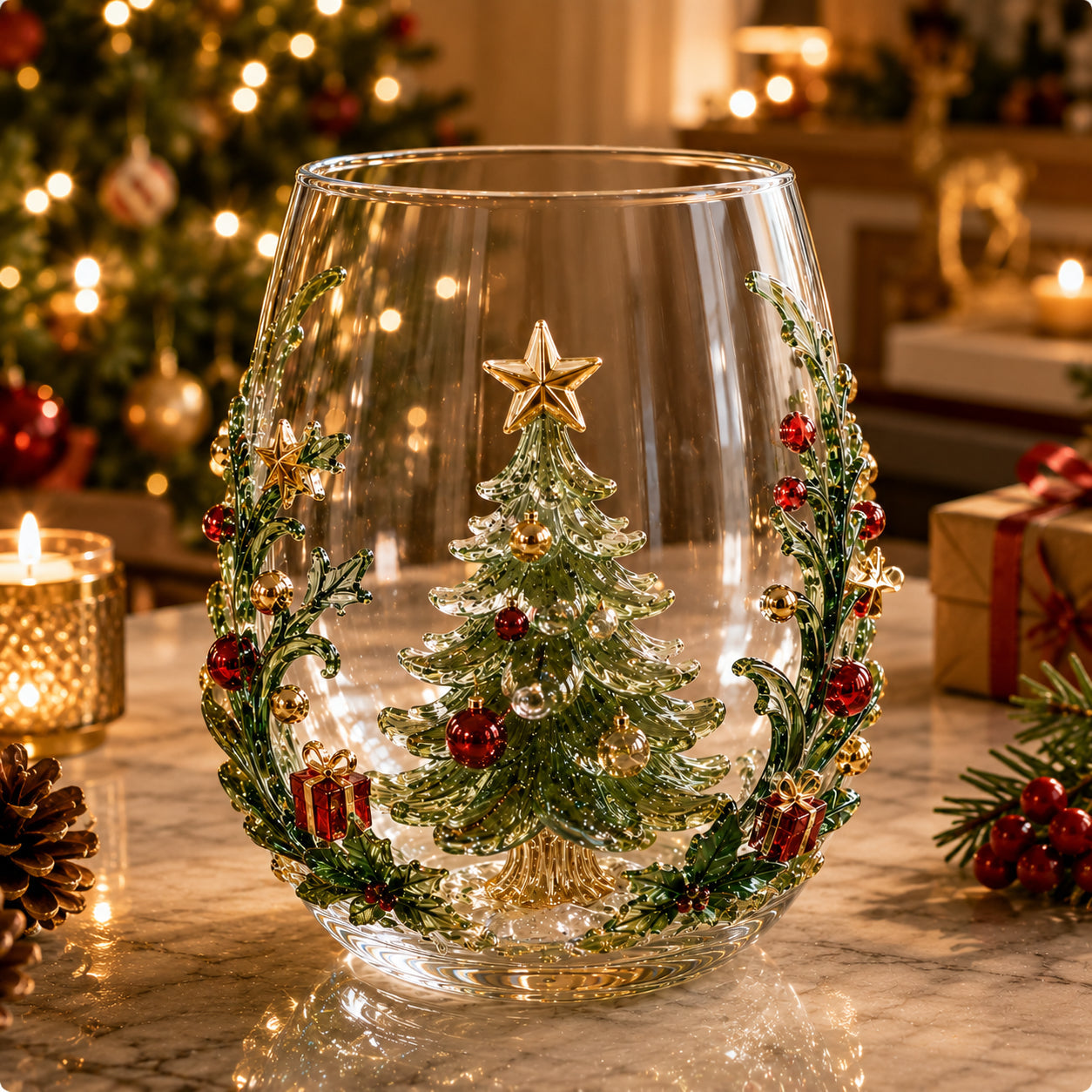 🎅 Magical Christmas 3D Glass Cup Collection