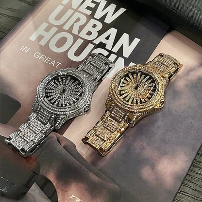 Rotating Dial Diamond-set Exquisite Watch