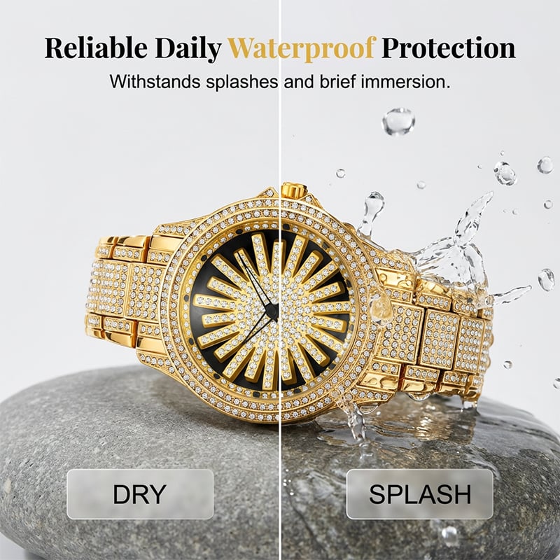 Rotating Dial Diamond-set Exquisite Watch