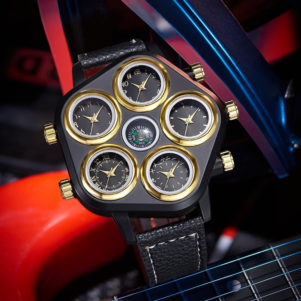 5 Dial Ultra Large Enormous Mens Wrist Accessory Watch