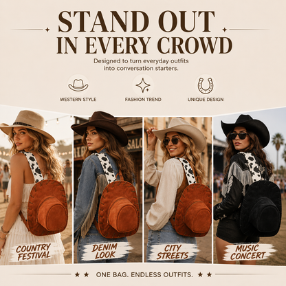 🤠 Vintage Cowboy Hat Backpack – Western Style Meets Everyday Storage 🎒