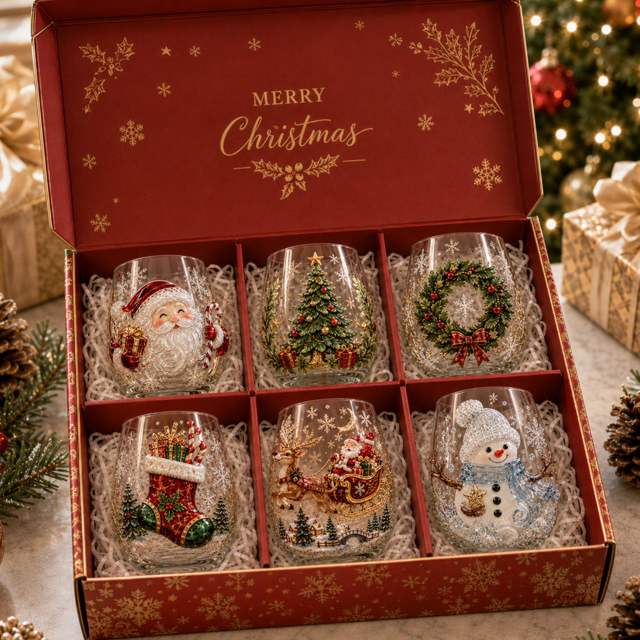 🎅 Magical Christmas 3D Glass Cup Collection