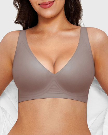Seamless Deep V Push-Up Wireless Bra