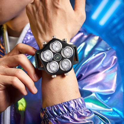 5 Dial Ultra Large Enormous Mens Wrist Accessory Watch