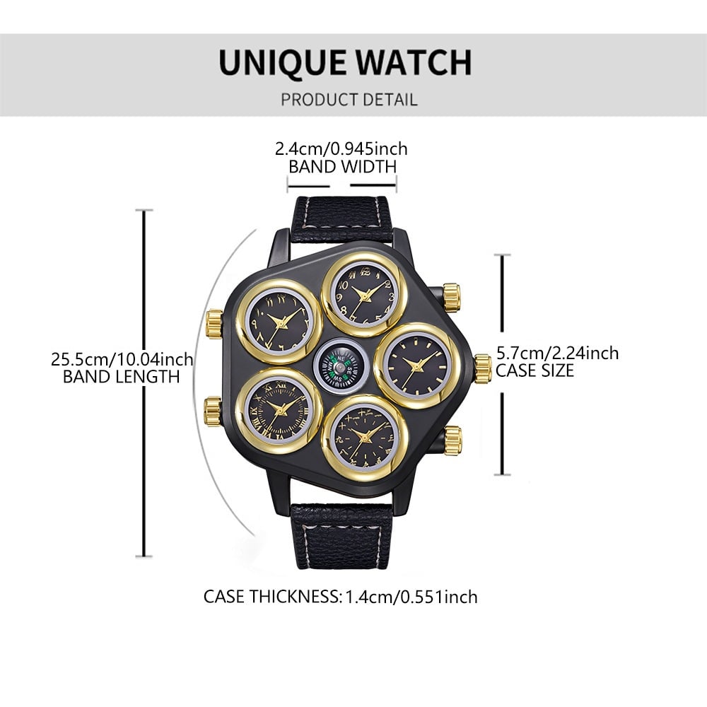 5 Dial Ultra Large Enormous Mens Wrist Accessory Watch